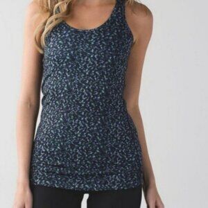 Lululemon  Black Blue Cool Racerback Shirt Tank Top SZ 4